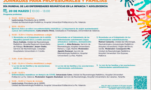 Día 20 de marzo, día mundial de las enfermedades reumáticas en la infancia y adolescencia